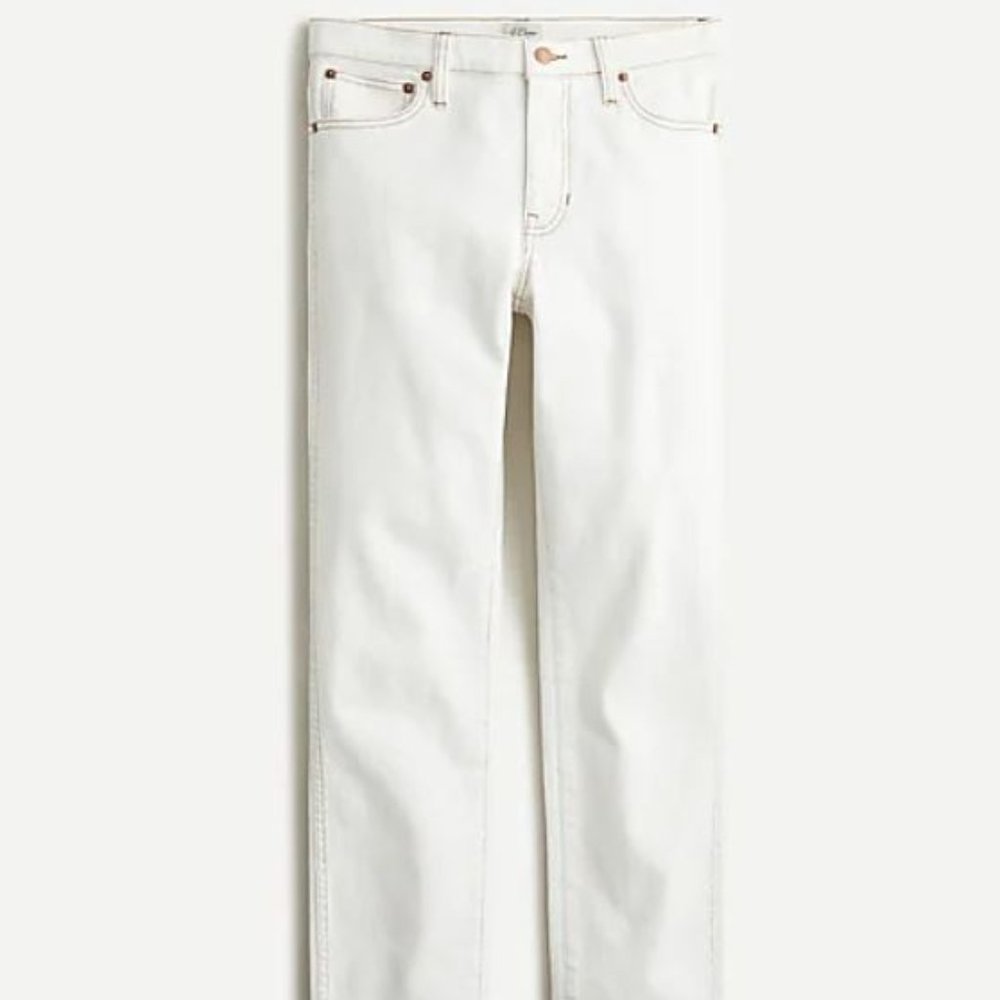 J. Crew Tall 9" vintage straight jean in white with gold stitching NWT